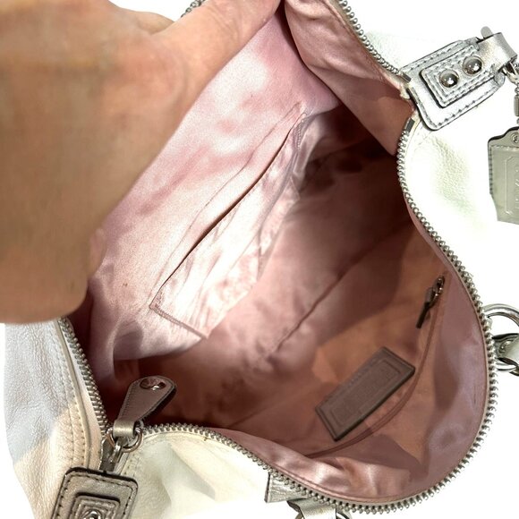 Coach ASHLEY SATCHEL Silver Ivory Shoulder Strap + BONUS Crossbody Strap F15445 - Picture 12 of 14